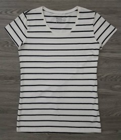 BASIC YOU Ladies T-shirt (WHITE - BLACK) (S - M - L - XL)