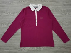 U.S POLO ASSN Ladies Long Sleeved Polo Shirt (MAROON) (M -  L - X )