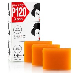 Kojie San 3 Pcs Skin Lightening Kojic Acid Soap -(3Pcs x 100g) (Exp: 20.06.2022) (K8)