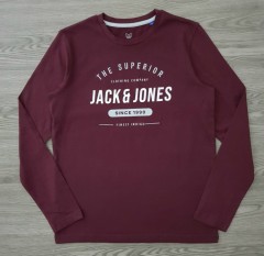 JACK AND JONES Boys Long Sleeved Shirt (MAROON) (12 Years)