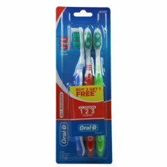 Oral-B 3 Pcs Pack All Rounder 1 2 3 Clean Soft Toothbrush (Os) (RANDOM COLOR) (K8)