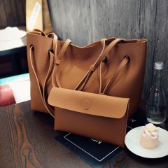 Ladies 2 Pcs Hand Bags Set (BROWN) (Os)