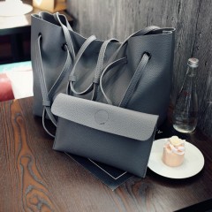 Ladies 2 Pcs Hand Bags Set (GRAY) (Os)