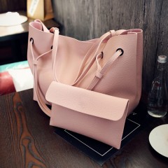 Ladies 2 Pcs Hand Bags Set (PINK) (Os)