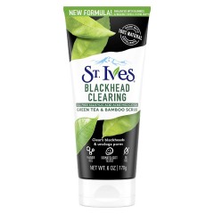 ST.IVES Blackhead Clearing Face Scrub Clears Blackheads & Unclogs Pores Green Tea & Bamboo With Oil-Free Salicylic Acid Acne Medication 170G (MOS)