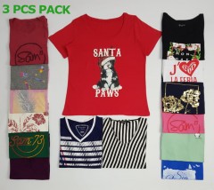 3 Pcs Ladies T-Shirt Pack (Random Color) (XS - S - M - L - XL - XXL - 3XL - 4XL - 5XL)