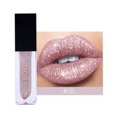MISS ROSE Diamond Crystal Lip Gloss Tint High Shine Metallic Liquid (05) (FRH)