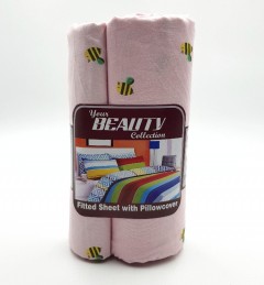BED SHEET & PILLOW COVER (PINK) (FRH)