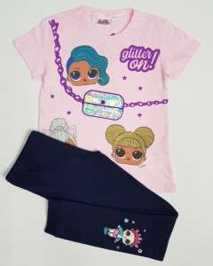 LOL Girls 2 Pcs Pyjama Set (PINK - BLACK) (5 to 10 Years)