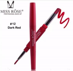 MISS ROSE 2 In 1 Lipstick & Lip Liner (12 DARK RED) (FRH)