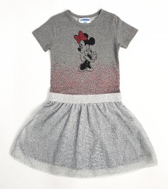 PEBBLES Girls Frock (GRAY) (2 To 8 Years)
