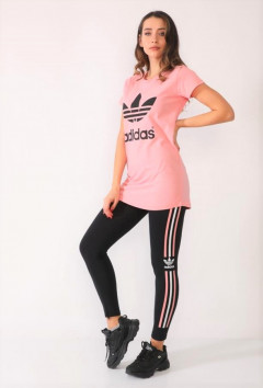 ADIDAS Ladies Turkey 2 Pcs Pyjama Set (PINK - BLACK) (S - M - L - XL)