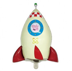 Balloon With Peppa Pig Round Design (WHITE - RED) (Os)