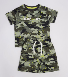 Boys 2 Pcs Shorty Set (ARMY) (4 to 13 Years)