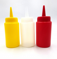3pcs/set Squeeze Bottle Set For Ketchup Mayo Mustard Sauce Barbecue (GM)