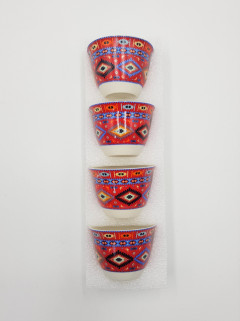 Arabic coffee cup 4 pcs set  (RED) (Os) (GM)
