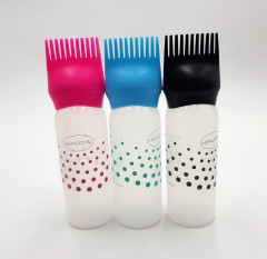 3 Pcs Comb Hair Dye Bottle Applicator Brush Dispensing Salon Hair Coloring Dyeing Bottle Professional