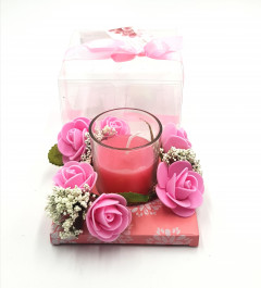 Gift Pack Pink candles and flowers