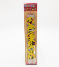 6 Pcs smiley face eraser primary school supplies creative stationery cute expression eraser