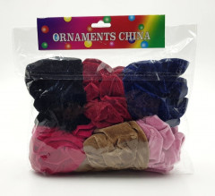 Fashion Craft Women's Velvet Elastics Hair Scrunchies/Bands (Multicolour) 12 Pieces