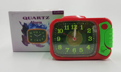 Round Analog Alarm Clock Red/Green