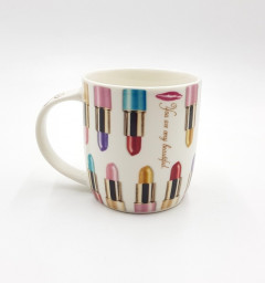 Coffee Mug of Large-size Restaurant Coffee Mugs By Bruntmor Polka Dot