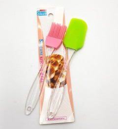 2 Pcs Silicone Spatula And Pastry Brush Set