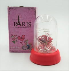 Flower Glass Cover Decoration with light for valentine,birthday