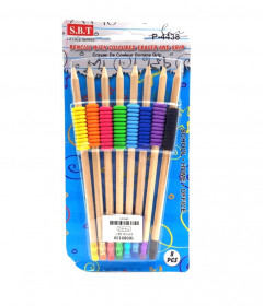 8 Pcs Pack  Pencils with Coloured Eraser and  Grip