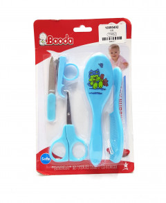 Baby care set, 5-piece brush, comb, safety scissors, file and nail clippers,
