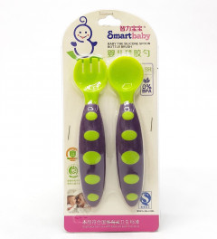 baby silicone fork and spoon Set