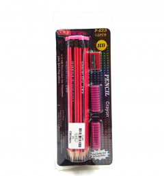 12 pcs pack HB Pencil Plus whit 1pc Sharpener Plus and  2pcs Grip Sleeve