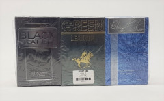 Eau De Toilette Mens 3Pcs Black Leather , Green Leather , Blue Leather Perfums  Set 60 ML