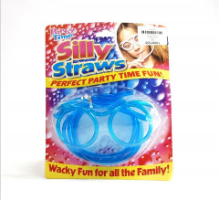 Blue Eye Glasses Drinking Straw,Funny Party Supplies Silly Straw Glasses,Kids Glasses Straws