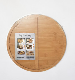 Wooden Round Fruit Tray Multi-Grid Platter European Style Home Decoration Snacks / Salad / Dried Fruit Platter