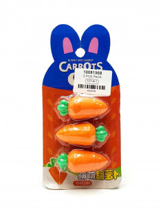 3 Pieces Set Erasers Creative Carrot Design