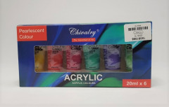 Chivalry Acrylic Fluorescent Color Set 6x20ml Tubes Acrylic Painting Set for Use On Artist Canvas, As Fabric Paint, Model Car Paint, Glass Paint, Clay Paint, Nail Art Paint Or Craft Paint Set