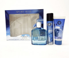 Sport Bluie  Gift Set 3 Pcs   For Men Eau De Toilette 100ml,Body Spray - 75ml and SHOWER GEL - 100ml/ 100(CARGO)