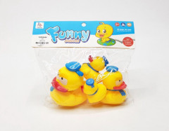4 Pcs / Set Yellow Baby Duck Bath Toy Floating Rubber Ducks With Rubber Cap Duck Swim Water Toys For Bathing For Children