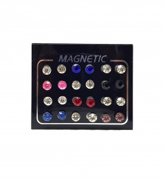 Magnet Earrings 12 pair/set Colorful