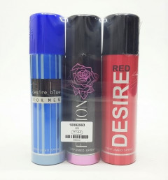 Perfumed Spray- Pack of 3-Men in Desire Red , Desire Blue , Fashion