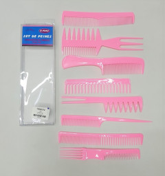 8 Pack Hair Stylists Styling Comb Set with 10 Pack Duck Bill Clips Salon Barber Anti-static Hair Combs Styling Comb Set Hair Styling Comb with Silver Metal Clip (Pink)