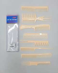 8 Pack Hair Stylists Styling Comb Set with 10 Pack Duck Bill Clips Salon Barber Anti-static Hair Combs Styling Comb Set Hair Styling Comb with Silver Metal Clip (CREAM)