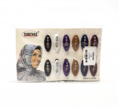 12 Pcs Simple Muslim Hijab Scarf Plastic Pin Safety Scarf Hijabs