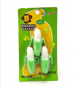 3 Pcs Banana Eraser Pack