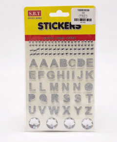 Letters and Adhesive Beads Set Stickers
