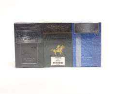 Black Leather &Green Leather&Blue Lather  Eau De Toilette 3 Pcs Gift Set For Men(CARGO)