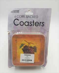 6 Pcs Cork Backed Coasters