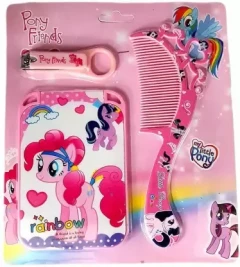 Scripture Rainbow My Little Pony Grooming Set My Little Pony Nail Clipper Comb My Little Pony Mirror for Girls My Little Pony Travel Kit for Girls
