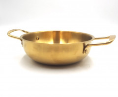 Stainless Steel Golden Skillet for Daily Use
